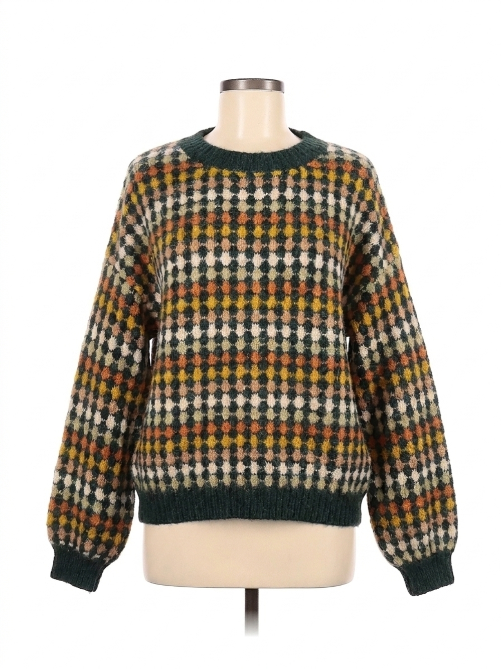 NEW BLU PEPPER crew knit sweater in multi-color